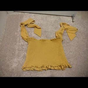 Mustard Smock Crop Top